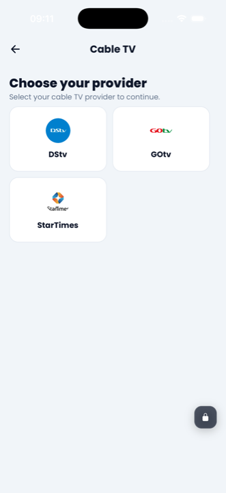 Choose your cable TV provider — DStv, GOtv, StarTimes